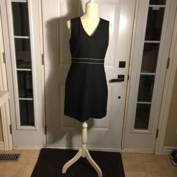 Diane Von Furstenberg Leelou Designer Shift Dress V Neck Black White… - Picture 2 of 9